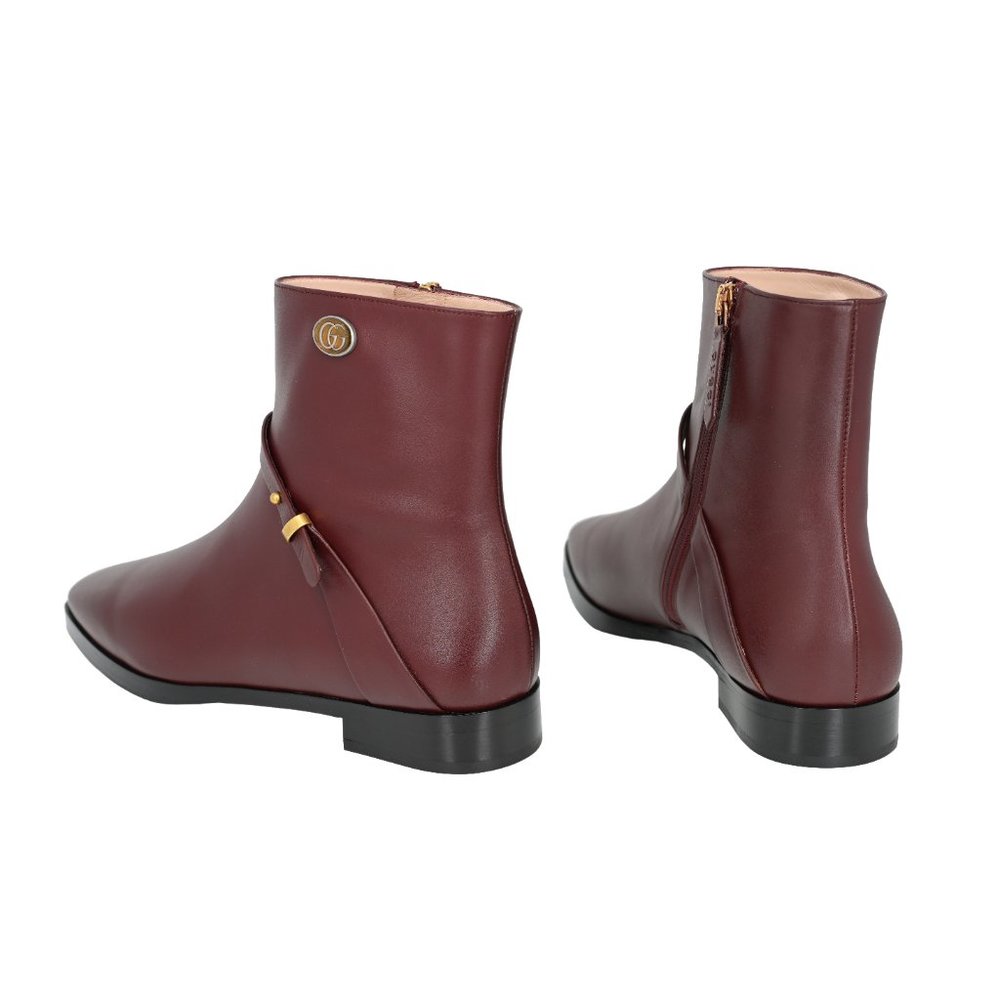 Gucci Women's 599019 Double G Strap Leather Ankle Boots - Picture 3 of 12